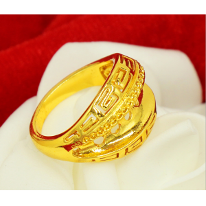 鍍越南沙金鏤空戒指真空電鍍24k黃金泰國鏈歐幣金久不掉色飾品女