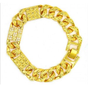 Vietnam Shajin Watch Chain Gold Bracelet Male Dominant Fashion Versatile Watch Buckle Lasting Jewelry Male