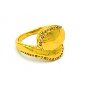 镀越南沙金镶嵌碎钻真空电镀24k黄金 泰国链欧币金不掉色饰品戒指