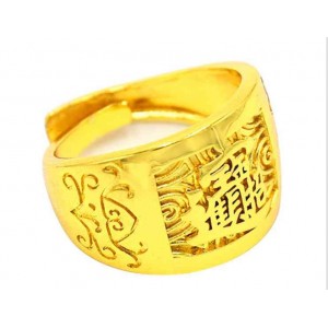 Thickened gold men&#039;s fashion pure copper electroplating high imitation gold ring copper plating