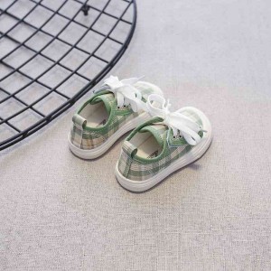 New plaid shoes, low top cloth shoes for boys and girls