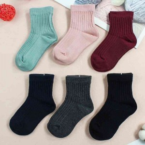 Spring and summer double needle socks for boys and girls, cotton socks for children