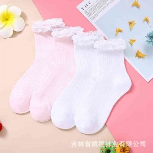 Women&#039;s medium tube lace sports versatile cotton socks