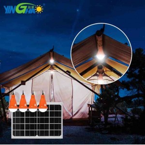 太陽能led高亮球泡燈家用照明一拖四戶外露營帳篷野營燈