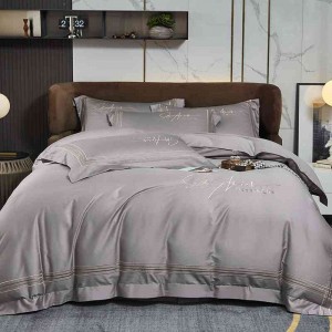 100 Cotton sateen four-piece set, long-staple cotton embroidery broadside process embroidery, bedding