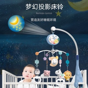 Baby toys 0-1 year old bed bell music rotation comforting bell