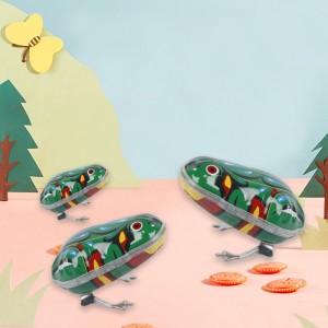 장난감 양철 개구리 태엽 개구리 태엽 장난감 