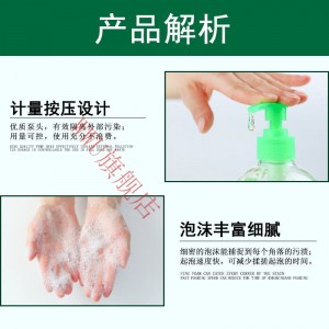 蘆薈洗手液清香型消毒保濕按壓瓶童子家用家庭裝瓶 500g