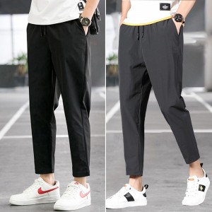 Boys can match everything to show skinny loose sports lace-up nine points pants