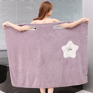 Women&#039;s large bath towel can wear a bath skirt to thicken soft and absorbent coral velvet