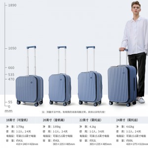 Front open cover trolley case small trunk side open cache case password case aluminum frame trolley case boarding case