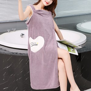 Women&#039;s large bath towel can wear a bath skirt to thicken soft and absorbent coral velvet