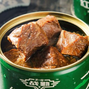 Canned braised beef, military food, snack food, cooked beef ready to eat