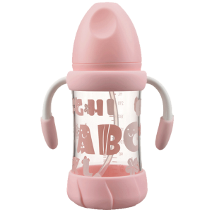 Glass wide bore baby antidistension bottle