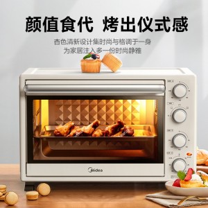 美的（Midea） 家用多功能电烤箱 机械式操作独立控温
