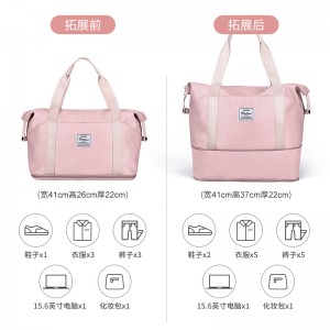 Portable travel bag women&#039;s large capacity luggage bag multifunctional dry wet separation sports fitness bag