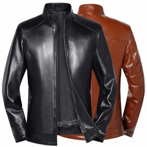 Sheep leather men&#039;s leather coat
