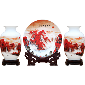 景德鎮陶瓷粉彩瓷花瓶客廳擺件裝飾品