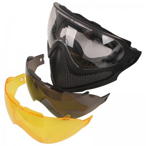 面具護臉護目鏡面罩戰術裝備鋼網版黑色