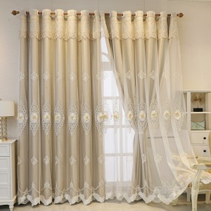 High grade embroidered embossed double-layer atmospheric curtain