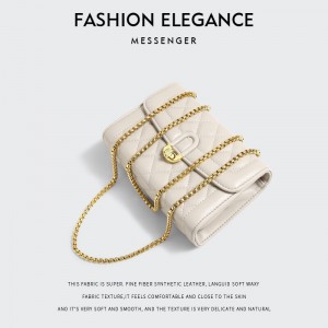 Birthday gift bag female Lingge chain One Shoulder Messenger Bag