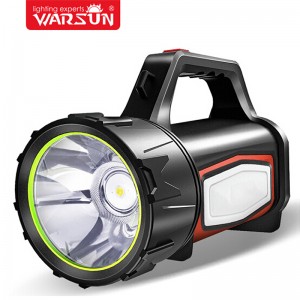 Double side LED strong light flashlight charging super bright multi-function portable searchlight household miner&#039;s lamp emergency light