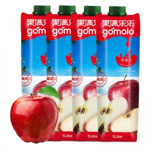 果满乐乐（gomolo）100%苹果汁 大瓶装纯果汁饮料
