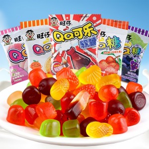 旺仔QQ糖20g*30袋50袋整箱qq糖橡皮糖軟糖果汁兒童懷舊糖塊零食糖果