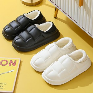 Cotton slippers for men and women&#039;s home in autumn and winter, waterproof and thick soled home insulation