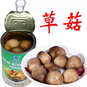 Canned straw mushroom and mushroom can Fried vegetable soup Cold mix Cooking ingredients can