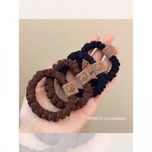 4 large ground color bear headbands for female autumn and winter, sweet leather tendons, hair ropes, ponytail hair loops