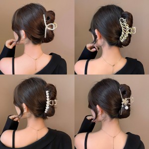Metal clip hairpin women&#039;s large hair clip 2022 new high-end shark clip headwear