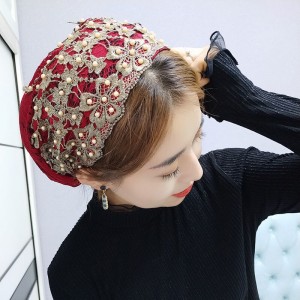 Women&#039;s Baotou Hat Hui Nationality Hat Headband Hat Summer Thin Scarf Cap Fashion Baotou Hat Navy