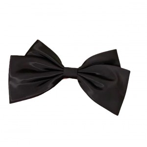 Black double layer large bowknot hairpin headdress high-end temperament new versatile hairpin satin top clip