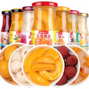 фруктовые консервы смешанная упаковка сахарной воды желтый персик консервы личи мушмула мандариновые консервы