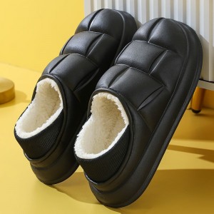 Cotton slippers for men and women&#039;s home in autumn and winter, waterproof and thick soled home insulation