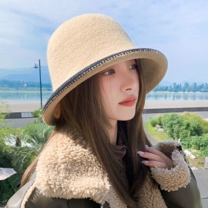 British Fisherman&#039;s Hat Women&#039;s Autumn and Winter Knitted Woolen Hat Sunscreen Sunshade Casual Versatile Korean Small Basin Hat