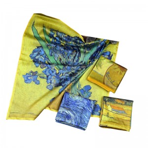 梵古系列方巾純棉手帕貢緞紋手絹