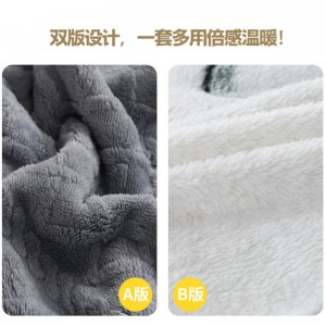 Double layer thickened blanket quilt flannel coral warm plush raschel lunch blanket