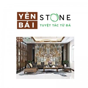 越南白石画 办公装饰石画 茶室壁画