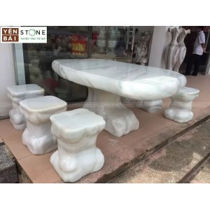 越南延白石桌 石凳 流行延白石桌 石凳 祛暑 石桌 石凳