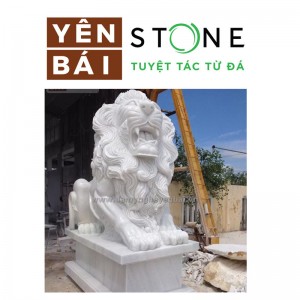 Vietnamese stone carving, white stone relief, figure, landscape, animal relief, stone lion