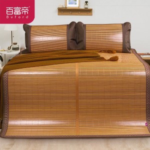Double sided folding double bamboo mat Carbonized cool bamboo mat