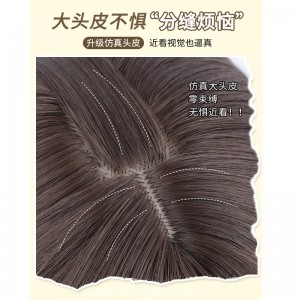 Full head cap, large wave, long roll, no trace, full human hair, natural full top wig cover