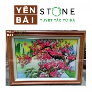 Vietnam white stone painting office decoration stone painting teahouse mural