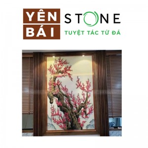 越南白石画 办公装饰石画 茶室壁画
