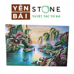 Vietnam white stone painting office decoration stone painting teahouse mural