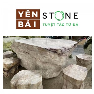 Single stone tables and chairs