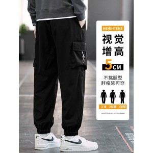 Весенние мужские брюки-карго Мужские свободные мужские брюки с корсетом больших размеров Модные тонкие повседневные брюки 2023 года