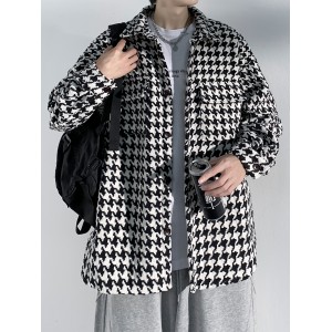 Woolen coat Men&#039;s spring American retro loose trend Spring and Autumn Boys&#039; clothes Small fragrant jacket